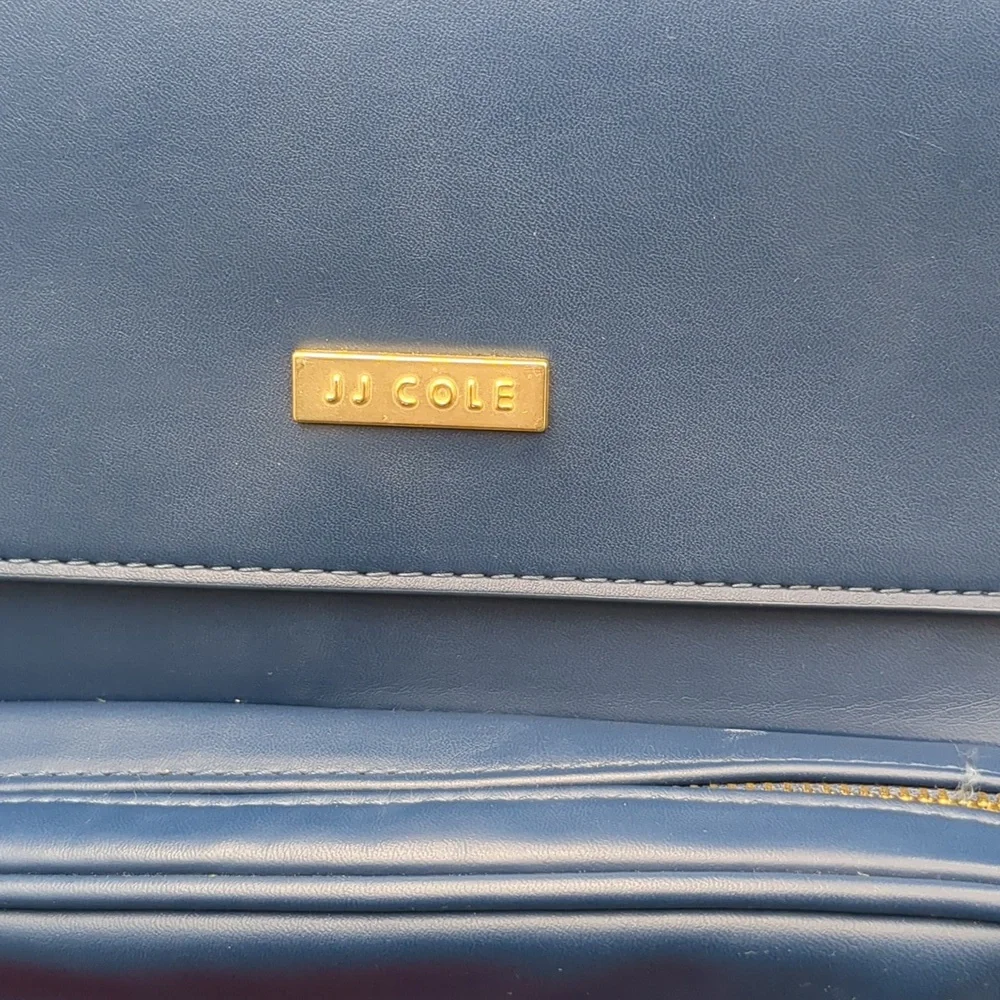 JJ Cole Vegan Leather Brookmont Backpack Diaper Bag Blue